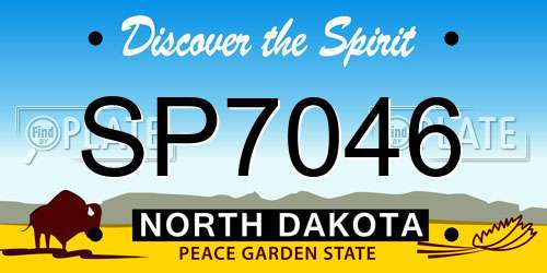 SP7046 North Dakota License Plate