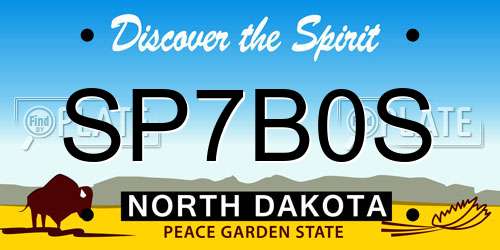 SP7B0S North Dakota License Plate