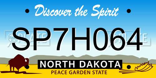 SP7H064 North Dakota License Plate