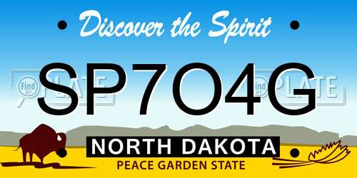 SP7O4G North Dakota License Plate