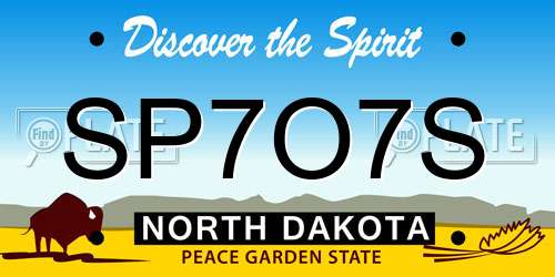 SP7O7S North Dakota License Plate