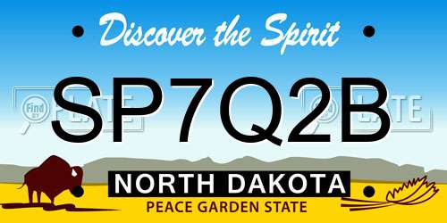SP7Q2B North Dakota License Plate