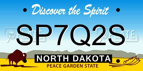 SP7Q2S North Dakota License Plate