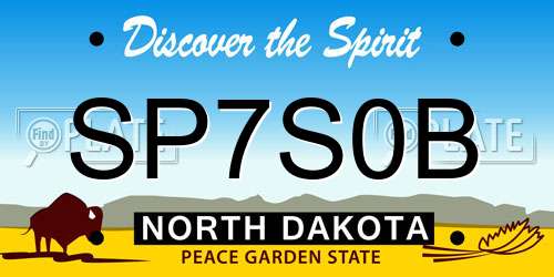 SP7S0B North Dakota License Plate