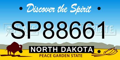 SP88661 North Dakota License Plate