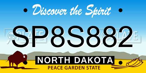 SP8S882 North Dakota License Plate