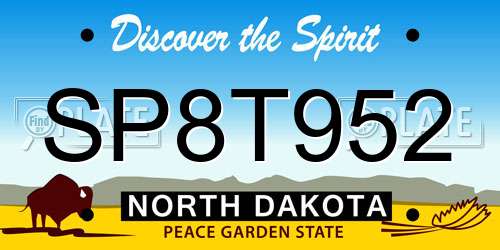 SP8T952 North Dakota License Plate