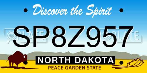 SP8Z957 North Dakota License Plate