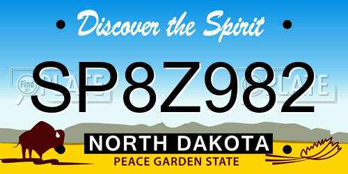 SP8Z982 North Dakota License Plate