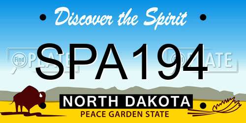 SPA194 North Dakota License Plate