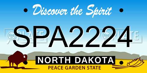 SPA2224 North Dakota License Plate
