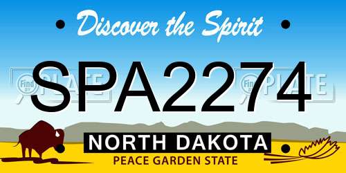 SPA2274 North Dakota License Plate