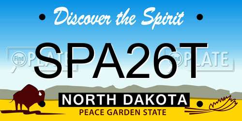 SPA26T North Dakota License Plate