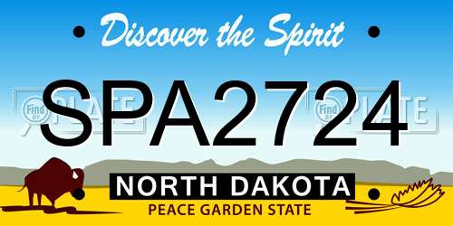 SPA2724 North Dakota License Plate