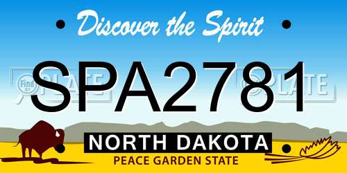 SPA2781 North Dakota License Plate