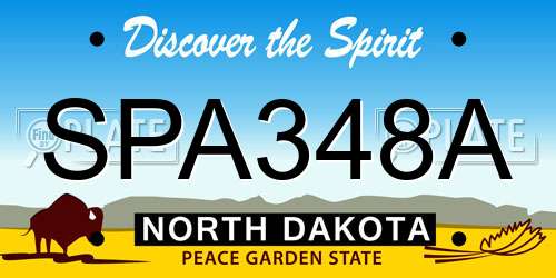 SPA348A North Dakota License Plate