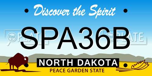 SPA36B North Dakota License Plate