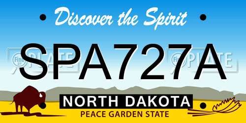 SPA727A North Dakota License Plate