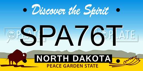 SPA76T North Dakota License Plate