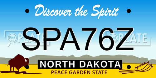 SPA76Z North Dakota License Plate