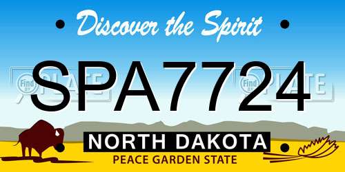 SPA7724 North Dakota License Plate