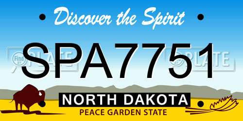SPA7751 North Dakota License Plate