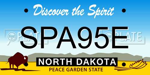 SPA95E North Dakota License Plate