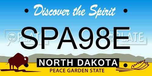 SPA98E North Dakota License Plate