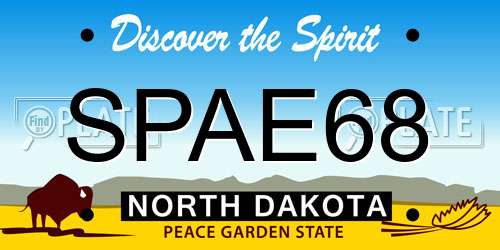 SPAE68 North Dakota License Plate