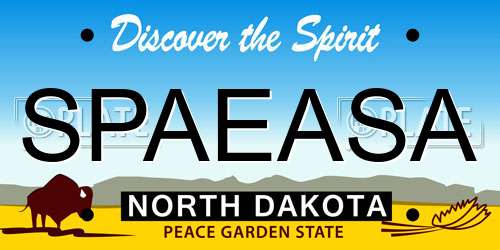SPAEASA North Dakota License Plate