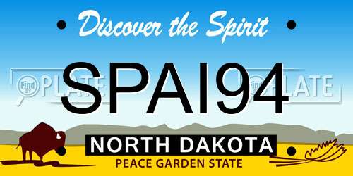 SPAI94 North Dakota License Plate