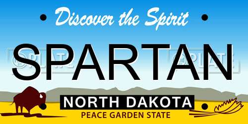 SPARTAN North Dakota License Plate