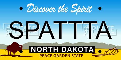 SPATTTA North Dakota License Plate
