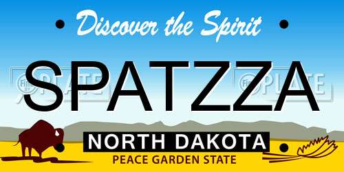 SPATZZA North Dakota License Plate