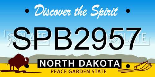 SPB2957 North Dakota License Plate