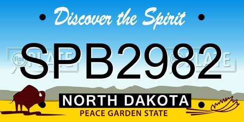 SPB2982 North Dakota License Plate