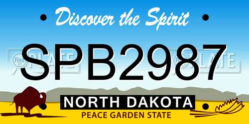 SPB2987 North Dakota License Plate