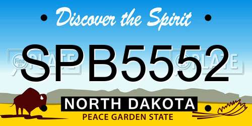 SPB5552 North Dakota License Plate