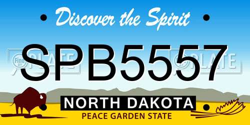 SPB5557 North Dakota License Plate