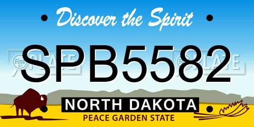 SPB5582 North Dakota License Plate