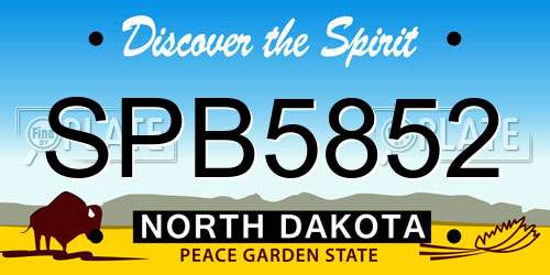 SPB5852 North Dakota License Plate