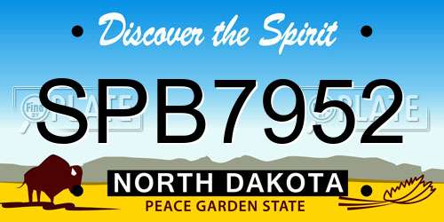SPB7952 North Dakota License Plate