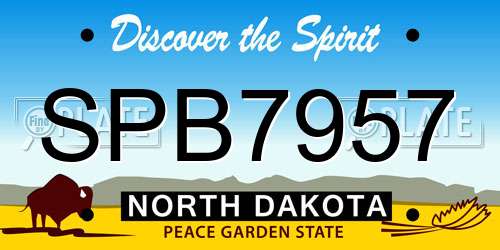 SPB7957 North Dakota License Plate