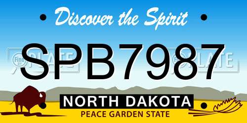SPB7987 North Dakota License Plate