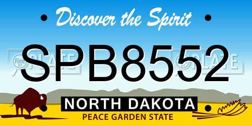 SPB8552 North Dakota License Plate