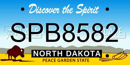 SPB8582 North Dakota License Plate