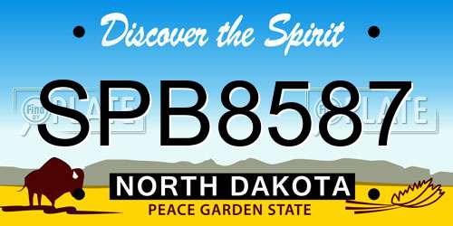 SPB8587 North Dakota License Plate