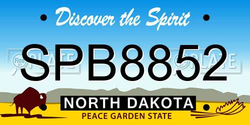 SPB8852 North Dakota License Plate