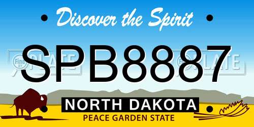 SPB8887 North Dakota License Plate