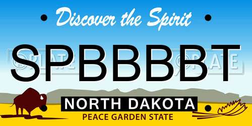 SPBBBBT North Dakota License Plate